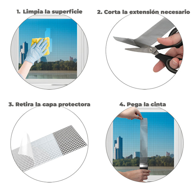 Cinta reparadora tela mosquitera 5 cm x 200 cm