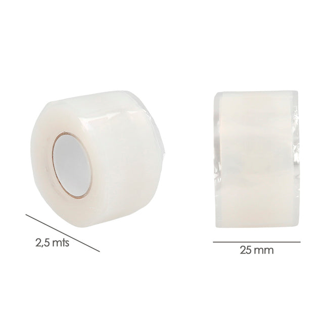 Cinta reparacion autosoldante transparente 25 mm 2,5 metros
