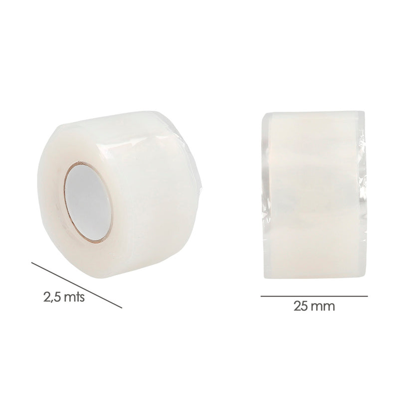 Cinta reparacion autosoldante transparente 25 mm 2,5 metros