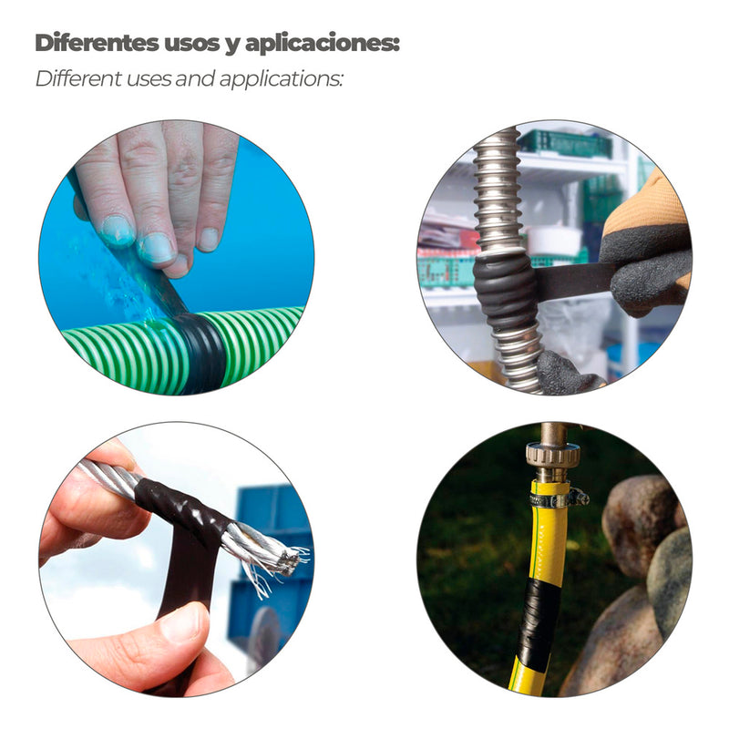 Cinta reparacion autosoldante transparente 25 mm 2,5 metros