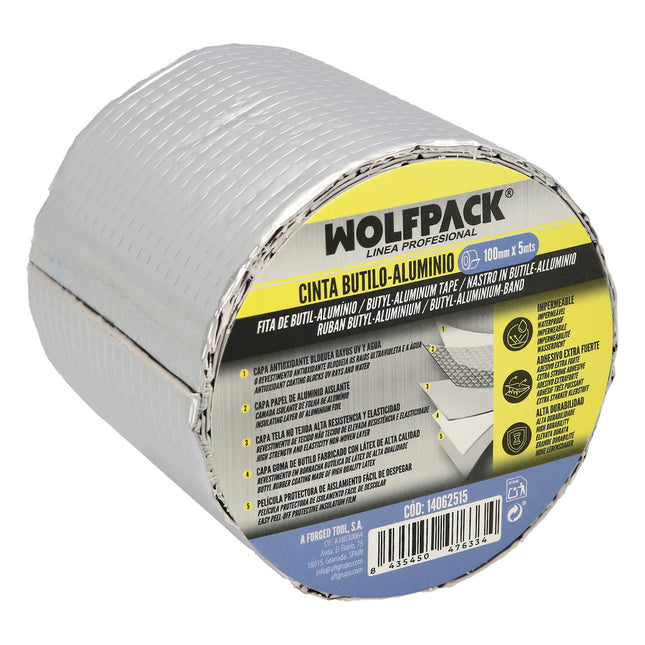 Cinta butilo-aluminio 100 mm. 5 metros