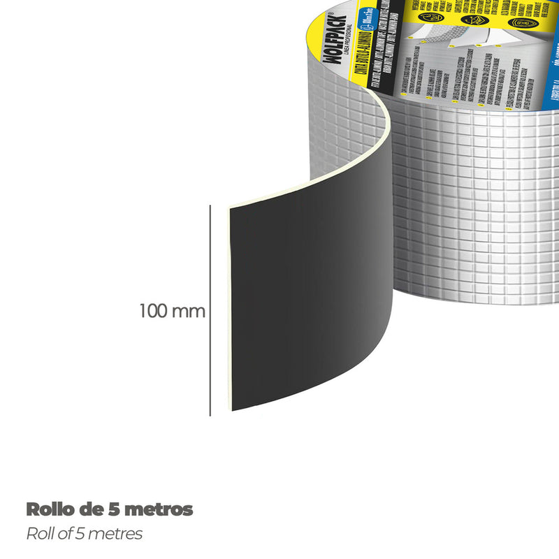 Cinta butilo-aluminio 100 mm. 5 metros