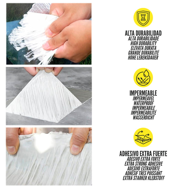 Cinta butilo-aluminio 100 mm. 5 metros