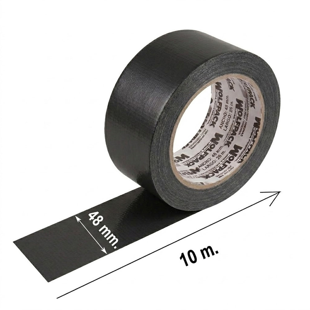 Fita adesiva americana "muscle" preta 48 mm x 10 metros. Super resistente, para selar, reparar, unir, fixar, prender, embalar.
