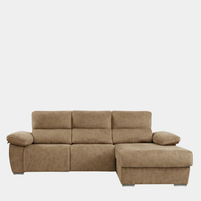 Sofá chaiselongue 3 plazas con asientos motorizados | arena