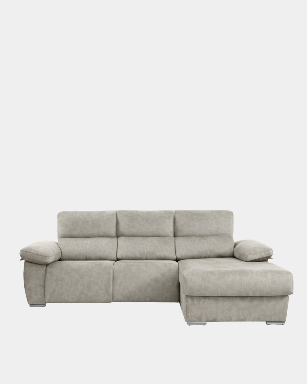Sofá chaiselongue 3 plazas relax motorizados | plata