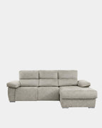 Sofá chaiselongue 3 plazas relax motorizados | plata