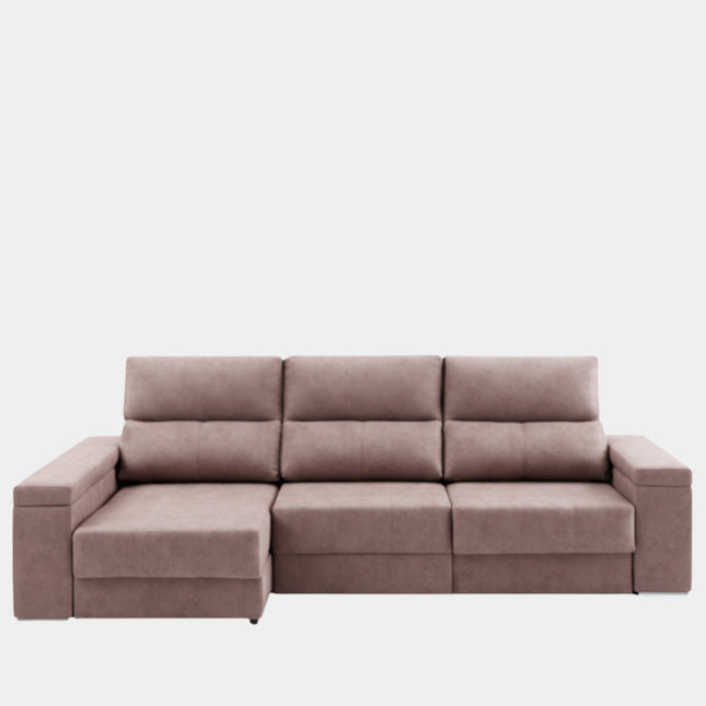 Sofá chaiselongue gris visón confort envolvente | salón