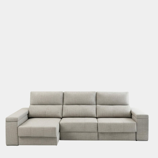 Sofá chaiselongue 3 plazas con apertura de arrastre | crudo