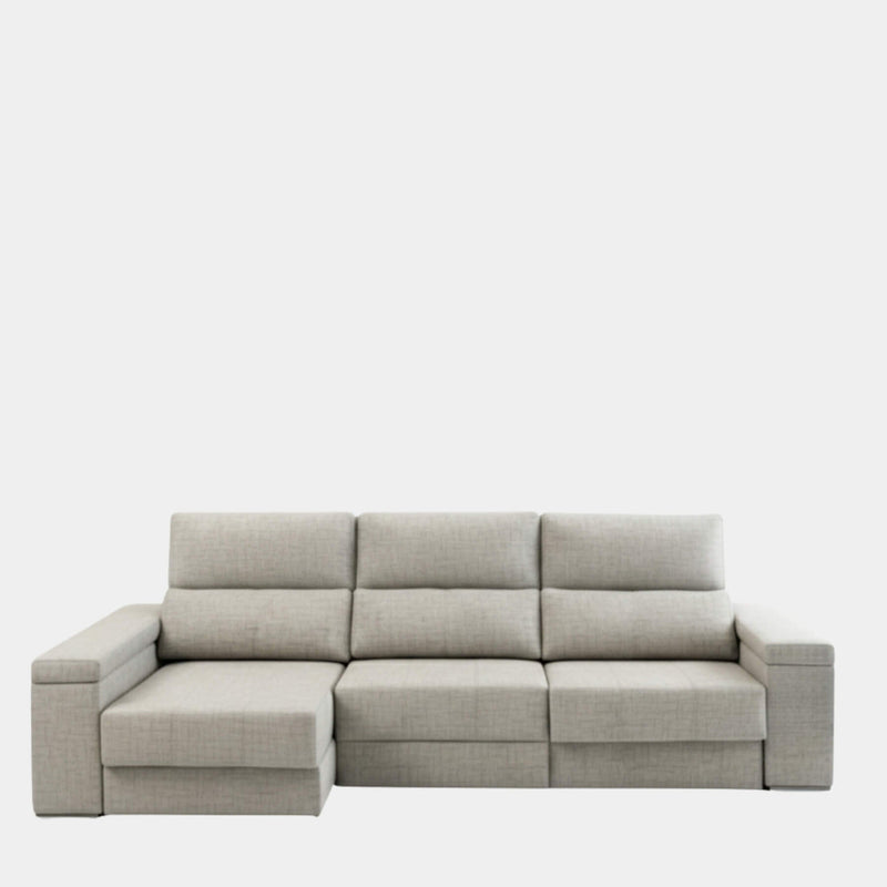 Sofá chaiselongue 3 plazas con apertura de arrastre | crudo