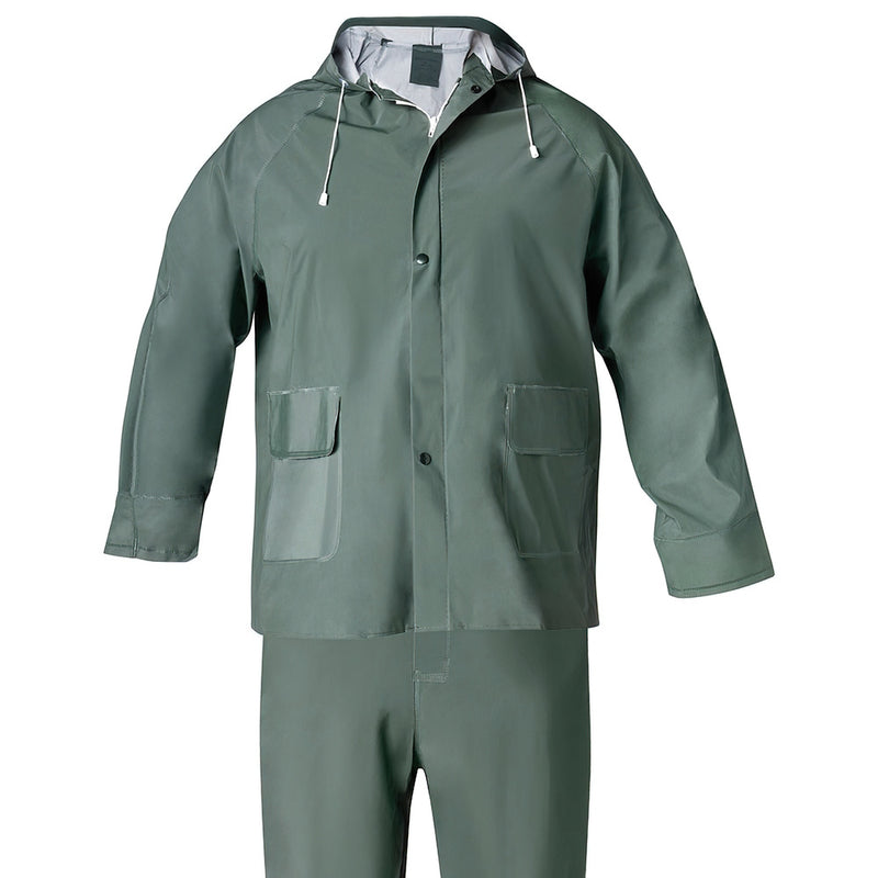 Traje de agua impermeable verde pvc         talla 6-m