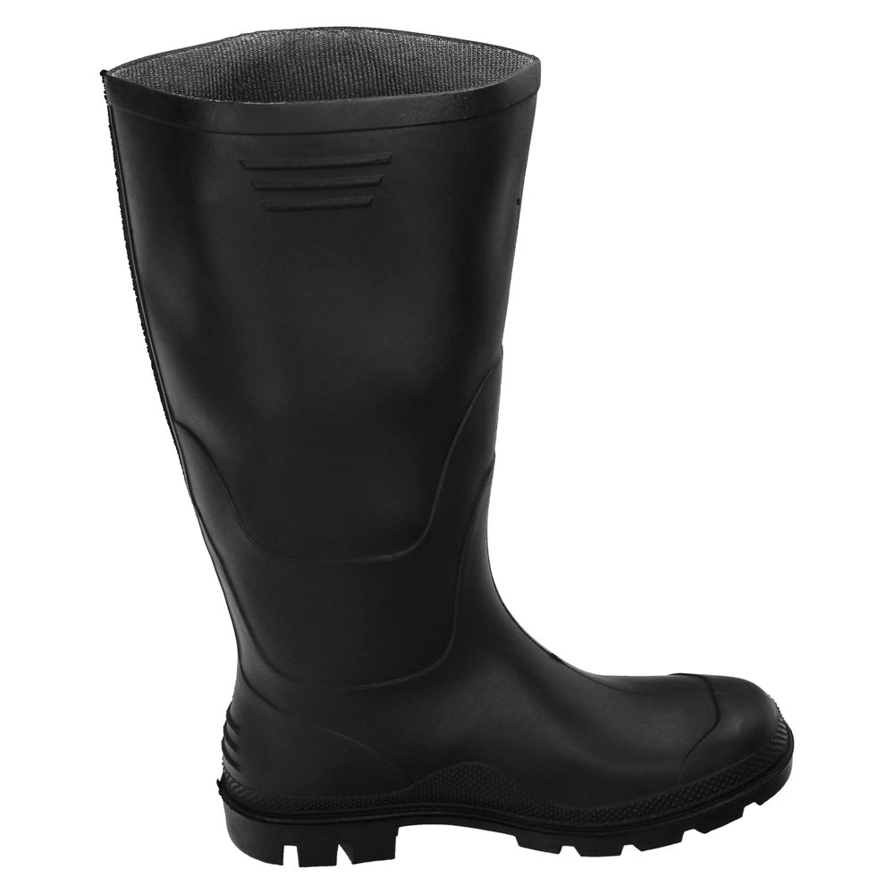 Botas de cano alto pretas em borracha, tamanho 39 (par)