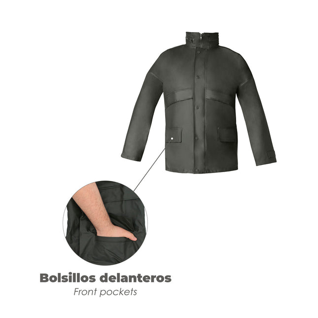 Traje de agua impermeable verde poliuretano talla 7-l