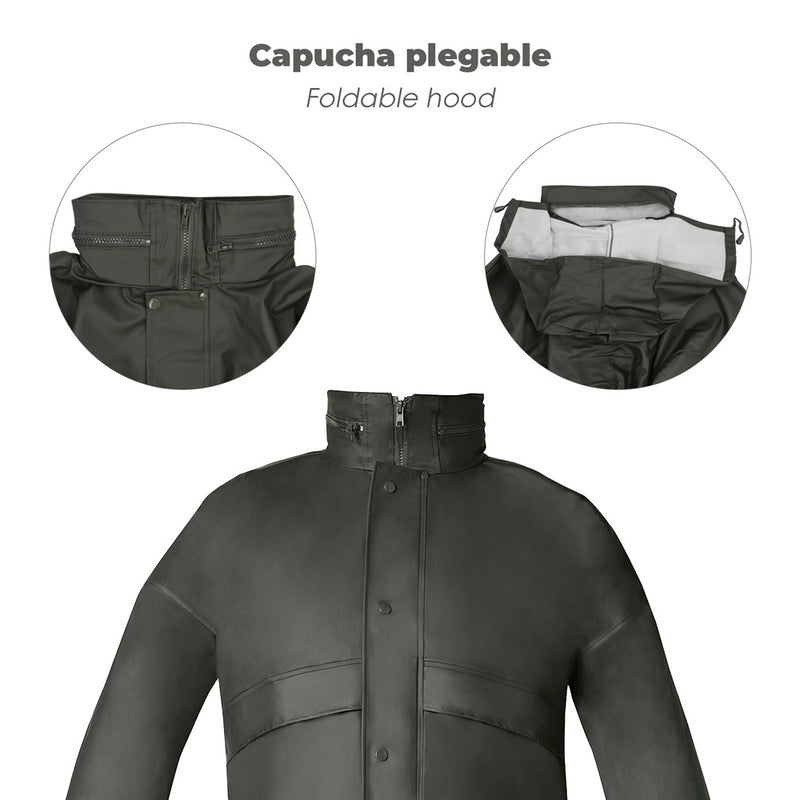 Traje de agua impermeable verde poliuretano talla 7-l