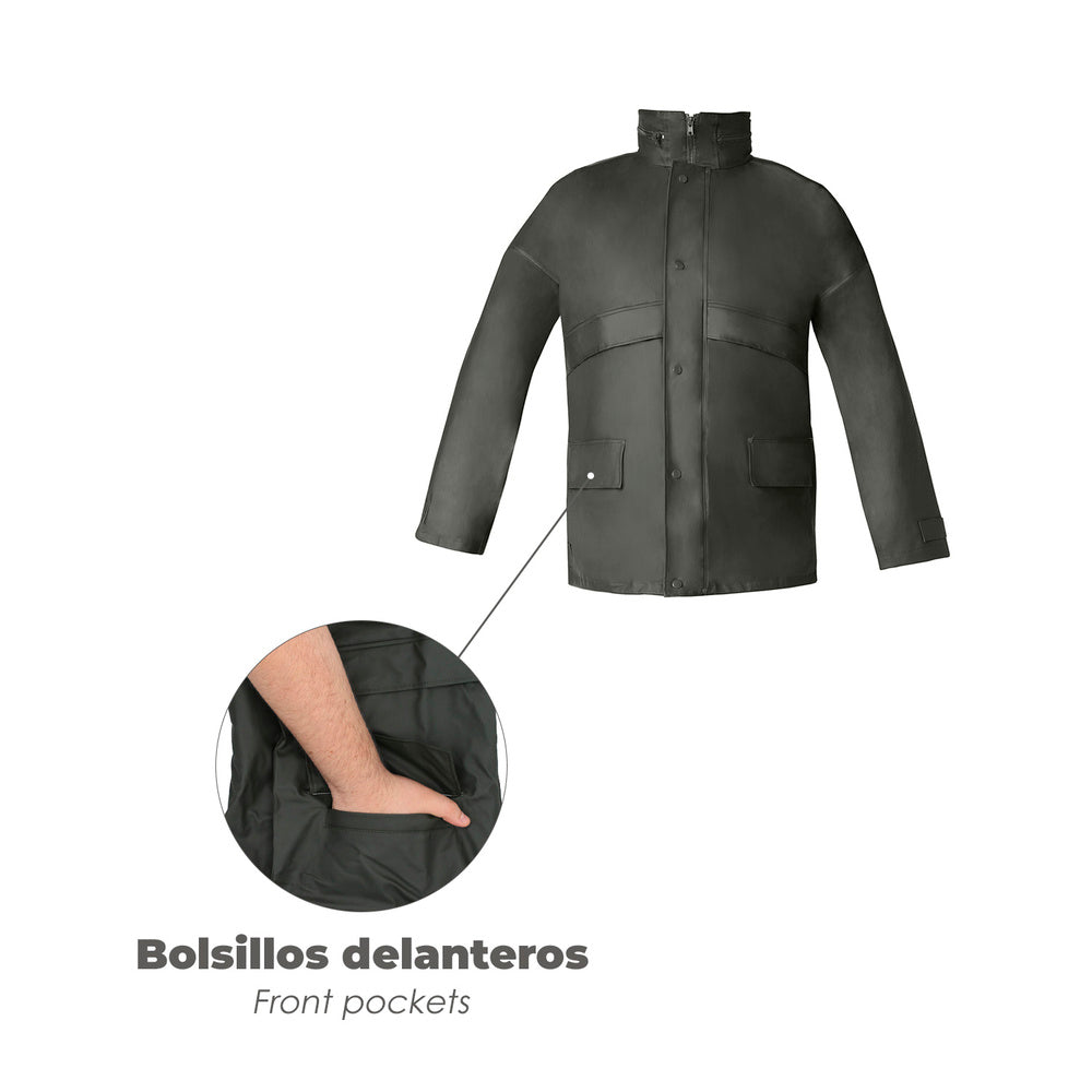 Traje de agua impermeable verde poliuretano talla 8-xl