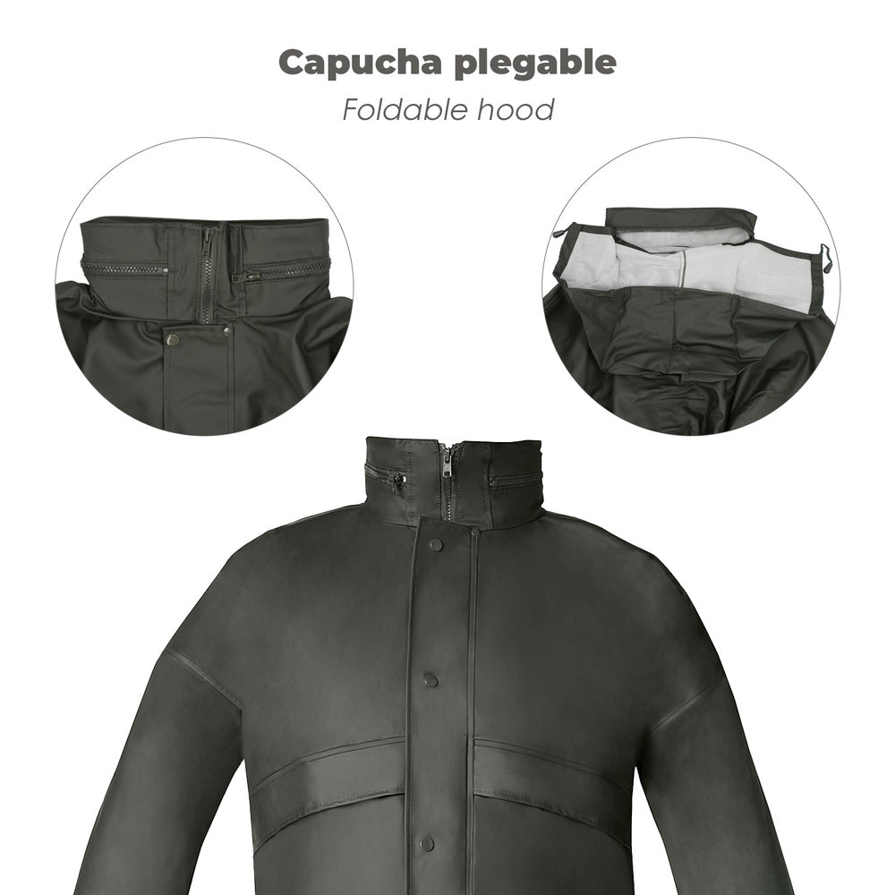 Traje de agua impermeable verde poliuretano talla 8-xl