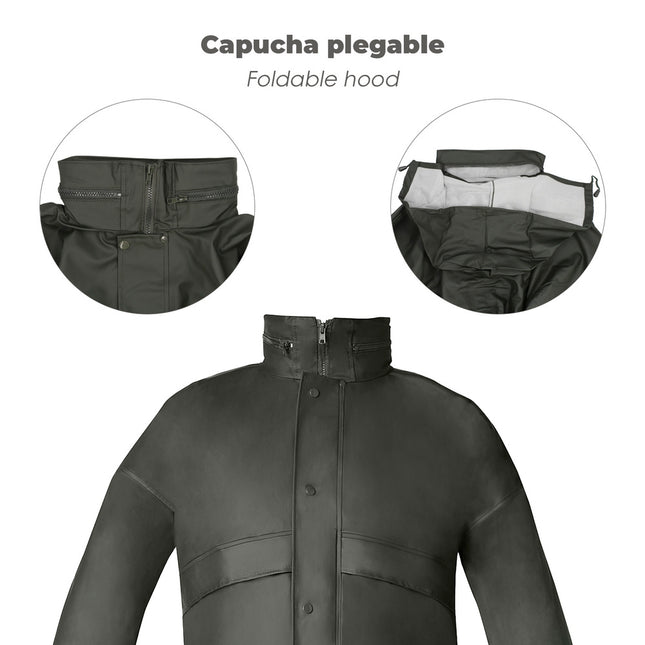Traje de agua impermeable verde poliuretano talla 9-XXL