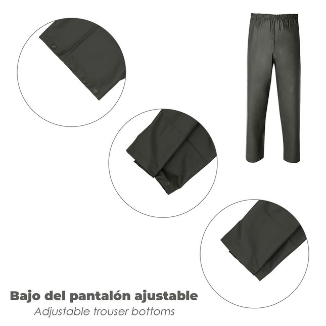 Traje de agua impermeable verde poliuretano talla 9-XXL