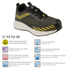 Deportiva seguridad maurer s1 modelo lusitania antideslizante con suela y puntera antiperf resistente a los hidrocarburos nº 45