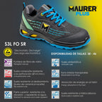 Deportiva seg. Maurer s3l modelo lapis antideslizante con suela y puntera antiperforación resistente a los hidrocarburos nº 46.