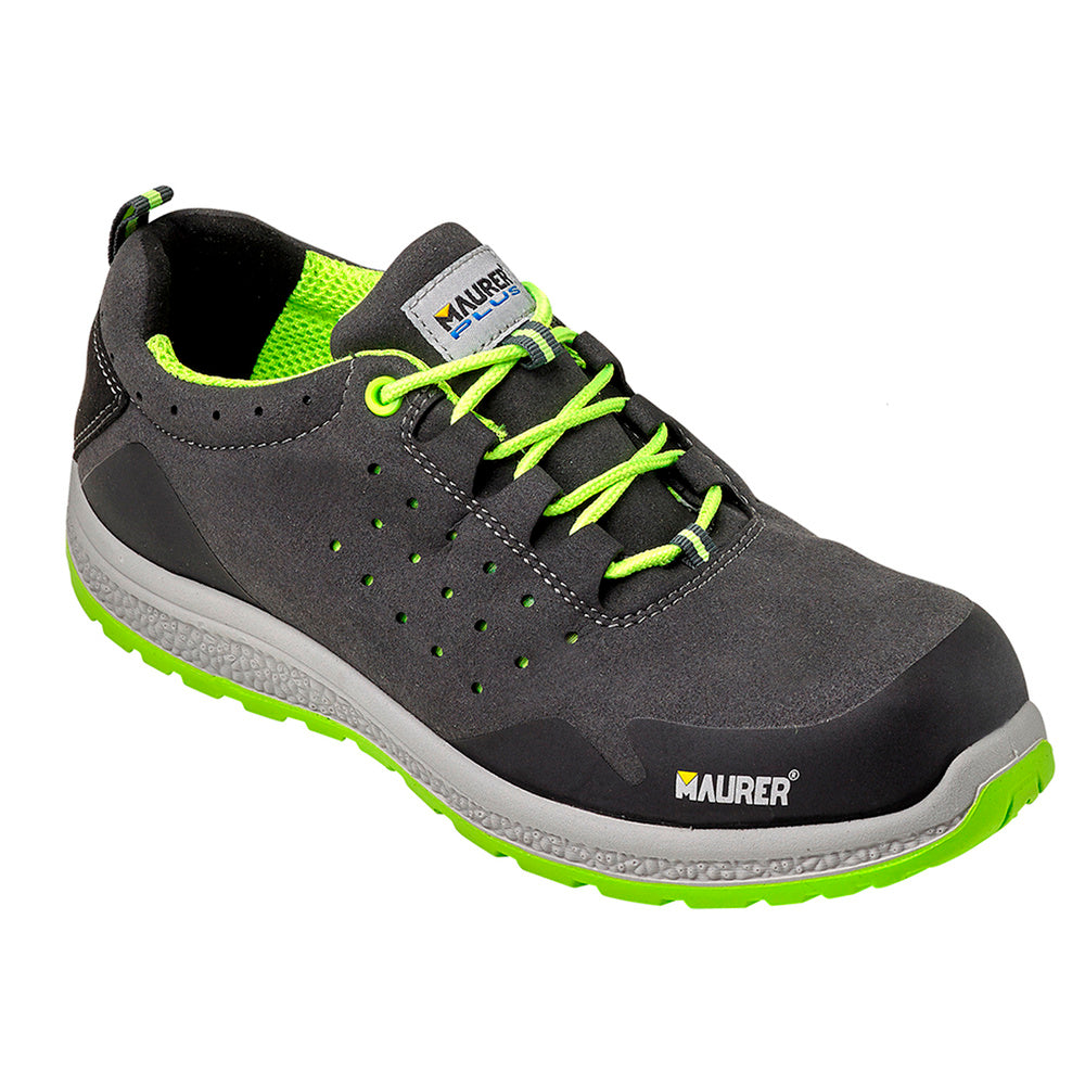 Deportiva seguridad maurer s1 modelo resia antideslizante con suela resistente a los hidrocarburos talla 39.