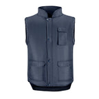 Colete azul tamanho XL com vários bolsos, colete em poliéster com 3 bolsos exteriores e um bolso interior, colete de trabalho.