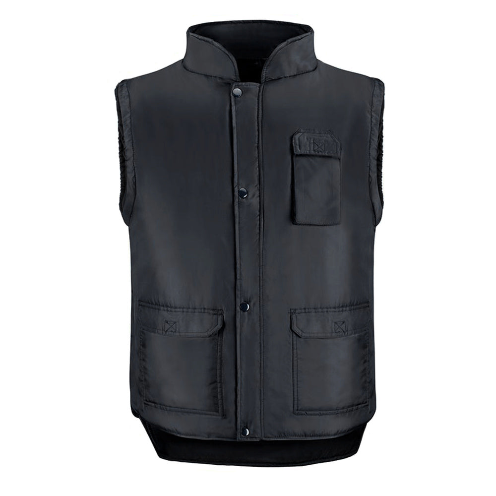 Chaleco multibolsillos negro xxl, chaleco poliester con 3 bolsillos esteriores y uno interior, chaleco trabajo, chaleco laboral
