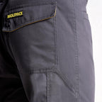 Pantalones largos de trabajo, multibolsillos, resistentes, rodilla reforzada, gris/amarillo talla 38/40 s (slim fit)