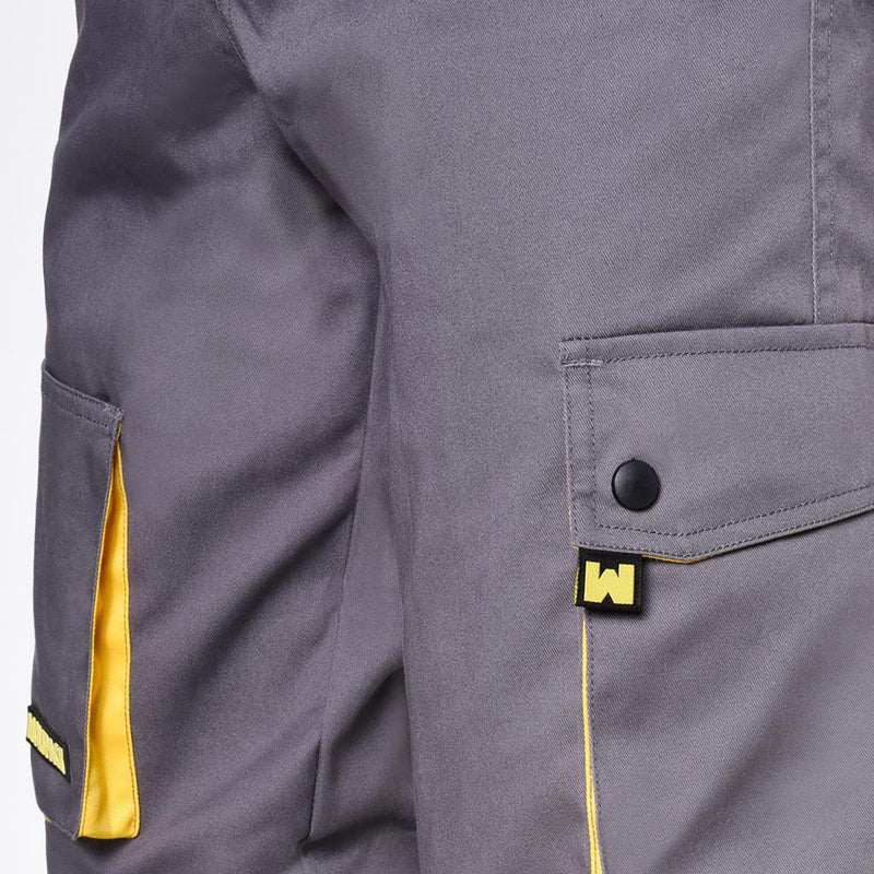 Pantalones cortos de trabajo, multibolsillos, resistentes, gris/amarillo talla 50/52 XL