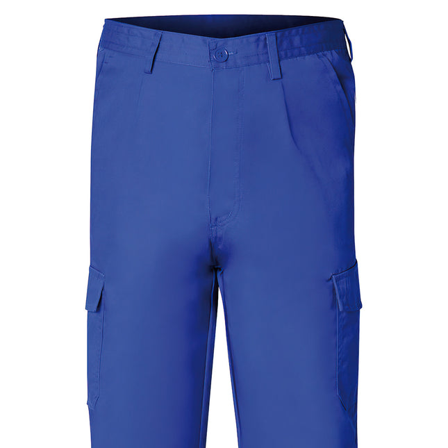 Pantalón de trabajo largo, color azul, multibolsillos, resistente, talla 40