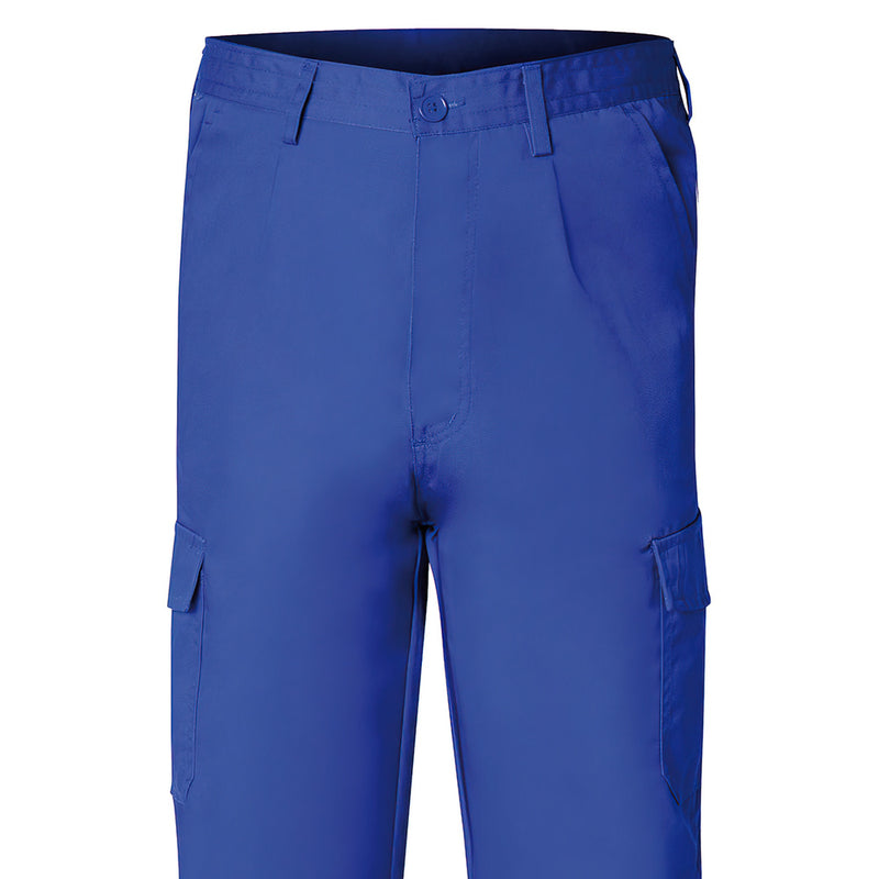 Pantalón de trabajo largo, color azul, multibolsillos, resistente, talla 46