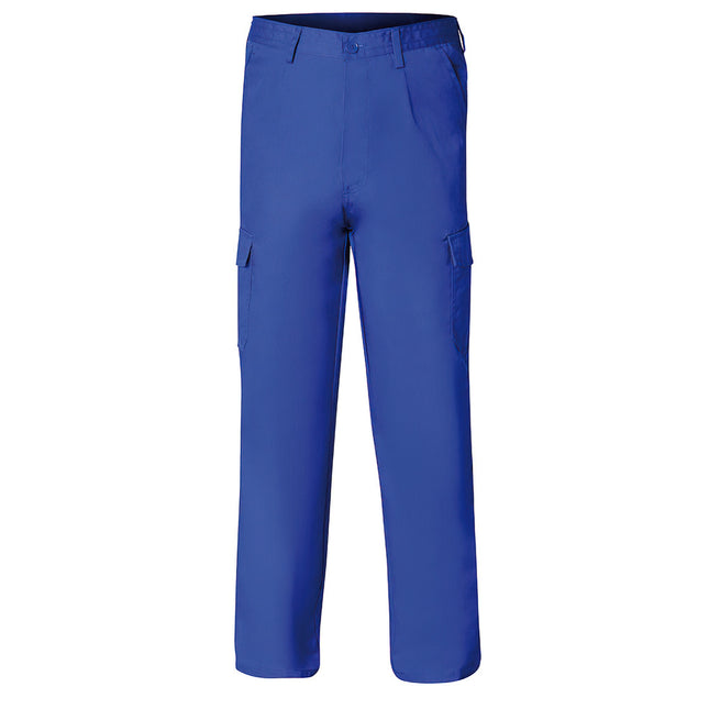 Pantalón de trabajo largo, color azul, multibolsillos, resistente, talla 48