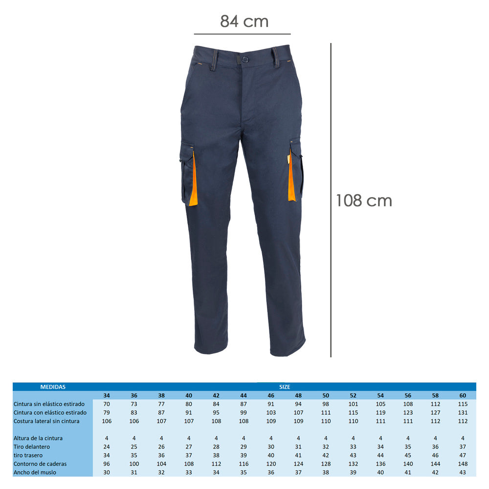 Pantalón trabajo talla 42 azul oscuro spandex