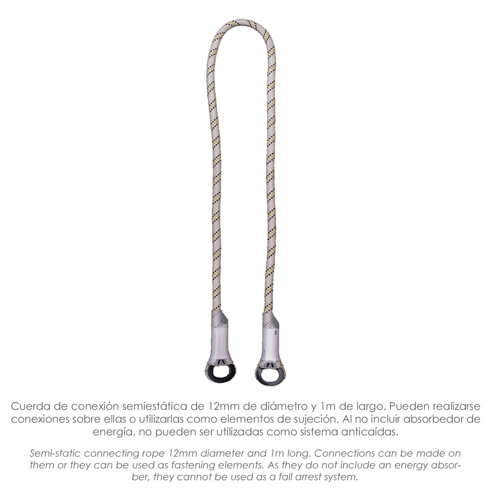 Safety belt with rope and carabiner