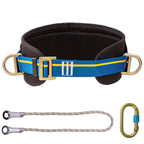 Safety belt with rope and carabiner