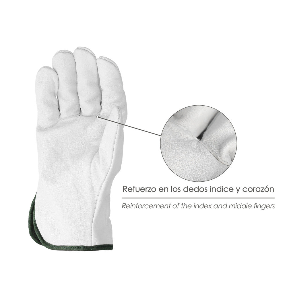 Guantes piel flor  9" c/colgador (par)