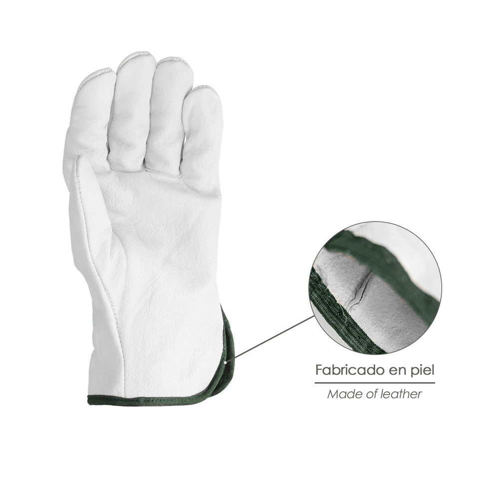 Guantes piel flor  10" c/colgador (par)