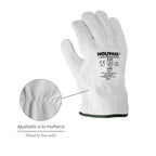 Guantes piel flor  11" c/colgador (par)