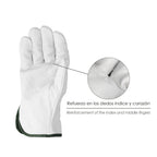 Guantes trabajo piel flor 7" c/colgador (par)
