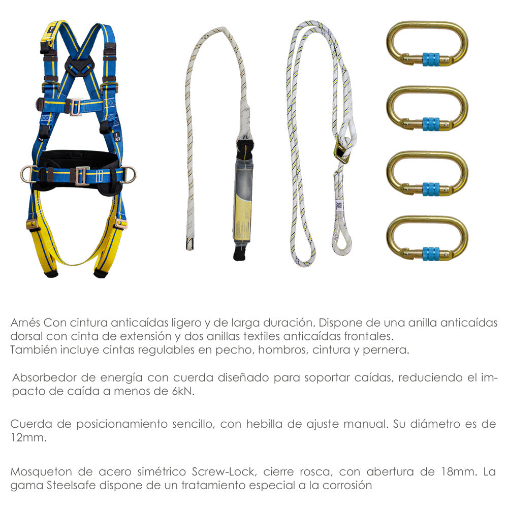 Fall arrest harness safety kit no. 2 (7 pieces) EN361