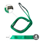 Lingas de elevação de cinta plana de duas camadas 2.000 kg. Fator de segurança 7:1, comprimento: 4 metros, largura: 6 cm, 100% poliéster. Cor verde