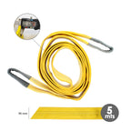 Eslinga plana doble banda 3.000 kg. Factor seguridad 7:1, longitud: 5 metros ancho 9 cm 100% poliéster. Color amarilla