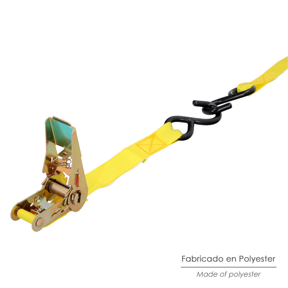 Cinta de amarração com roquete 4,5 metros x 25 mm roquete metálico automático, fita, eslinga de carga, correia de fixação (2 unidades)