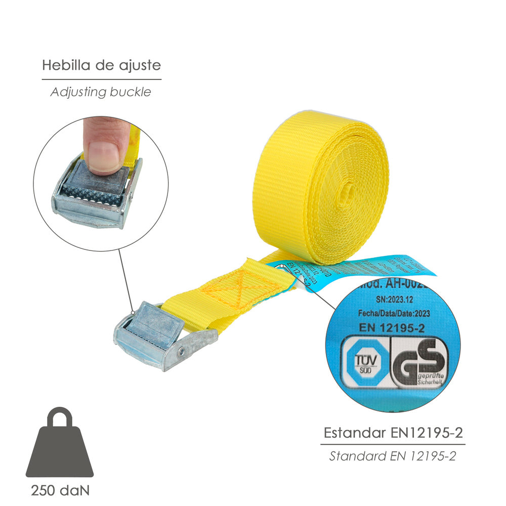 Cinta de amarração com roquete 4,5 metros x 25 mm (2 unidades) roquete metálico automático, fita, estro, correia de fixação