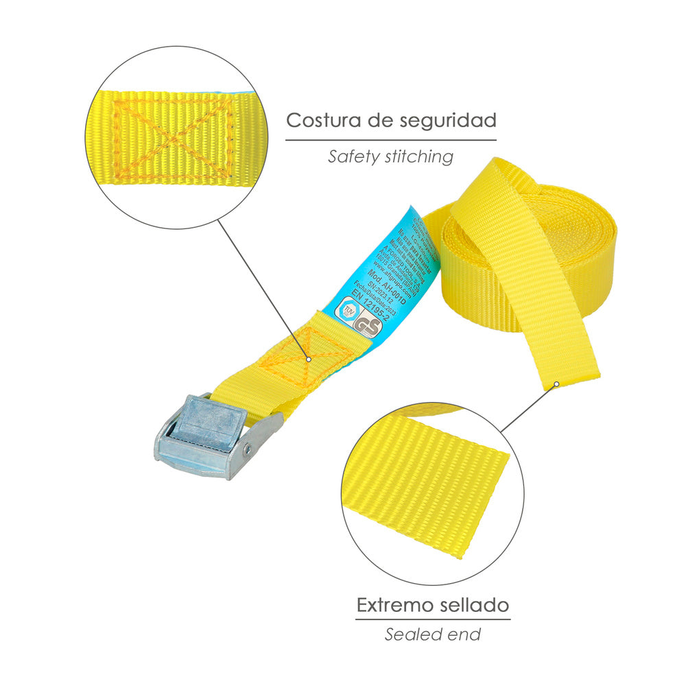 Cinta de amarração com roquete 4,5 metros x 25 mm (2 unidades) roquete metálico automático, fita, estro, correia de fixação