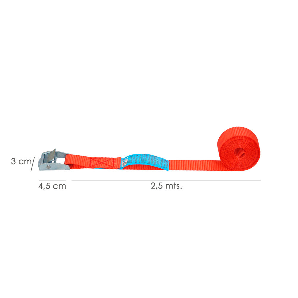 Ratchet tie-down strap 2.5 meters x 25 mm automatic metal ratchet, webbing, cargo sling, lashing strap