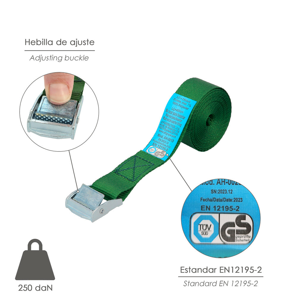 Cinta de amarração com roquete 4 metros x 25 mm roquete metálico automático, fita, linga mercadoria, correia de fixação