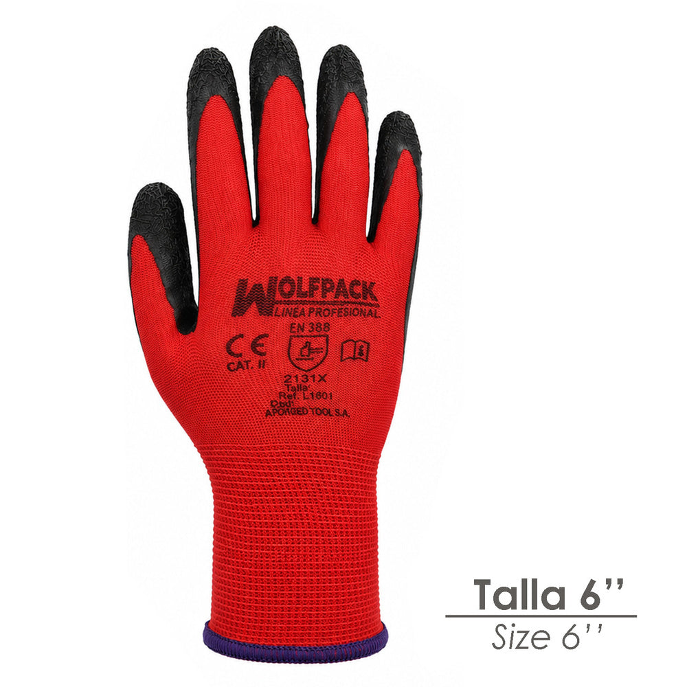 Latex / nylon gripflex gloves size 6" (pair)