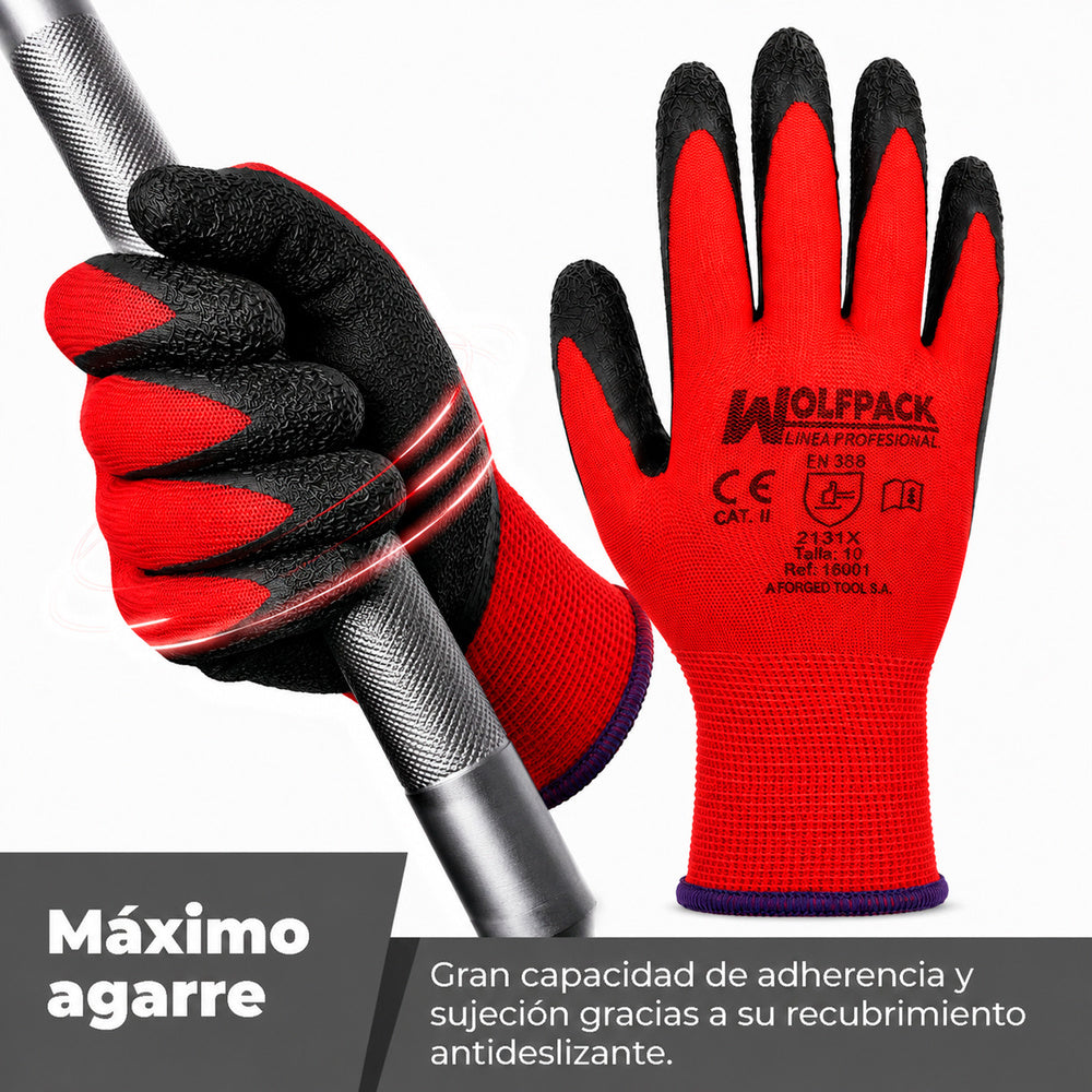 Latex / nylon gripflex gloves size 6" (pair)