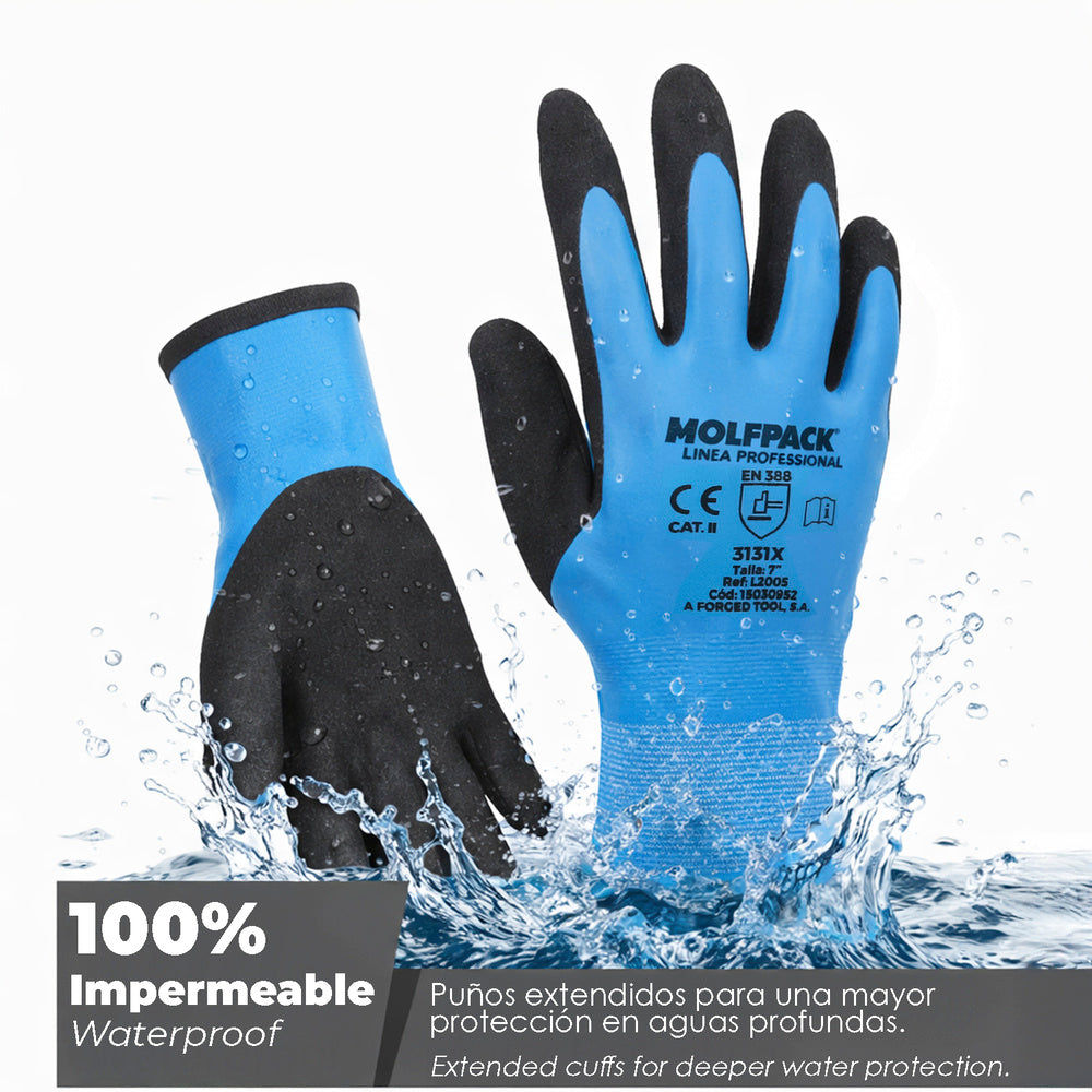 Guante látex foam impermeable 7" (par)